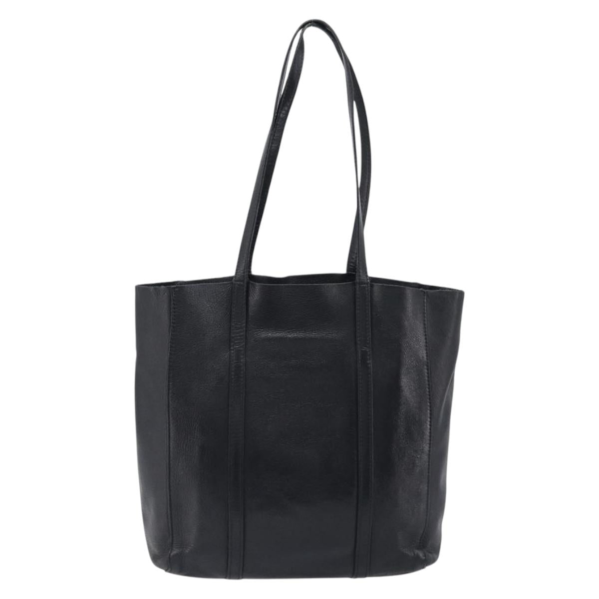 BALENCIAGA Every Day Tote Bag Leather Black Silver 551810 Auth hk4005