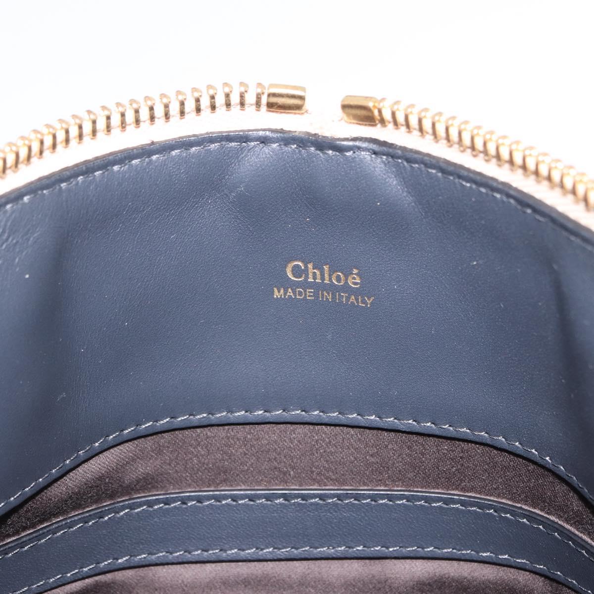 Chloe Bailey Hand Bag Leather 2way Beige Gold Auth hk4009V