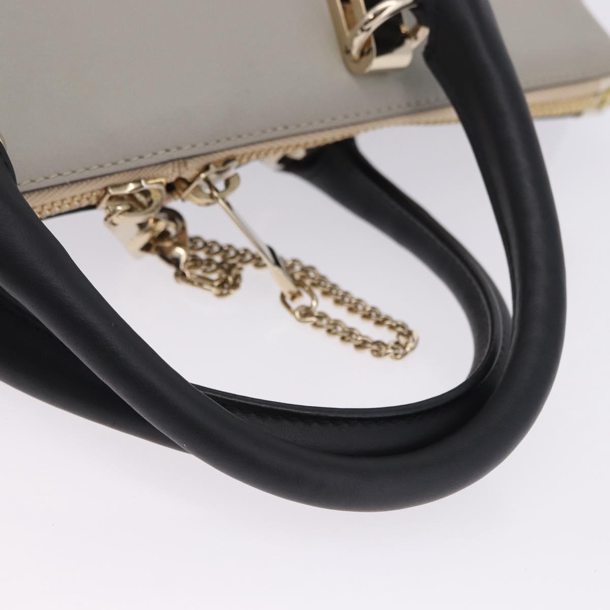 Chloe Bailey Hand Bag Leather 2way Beige Gold Auth hk4009V