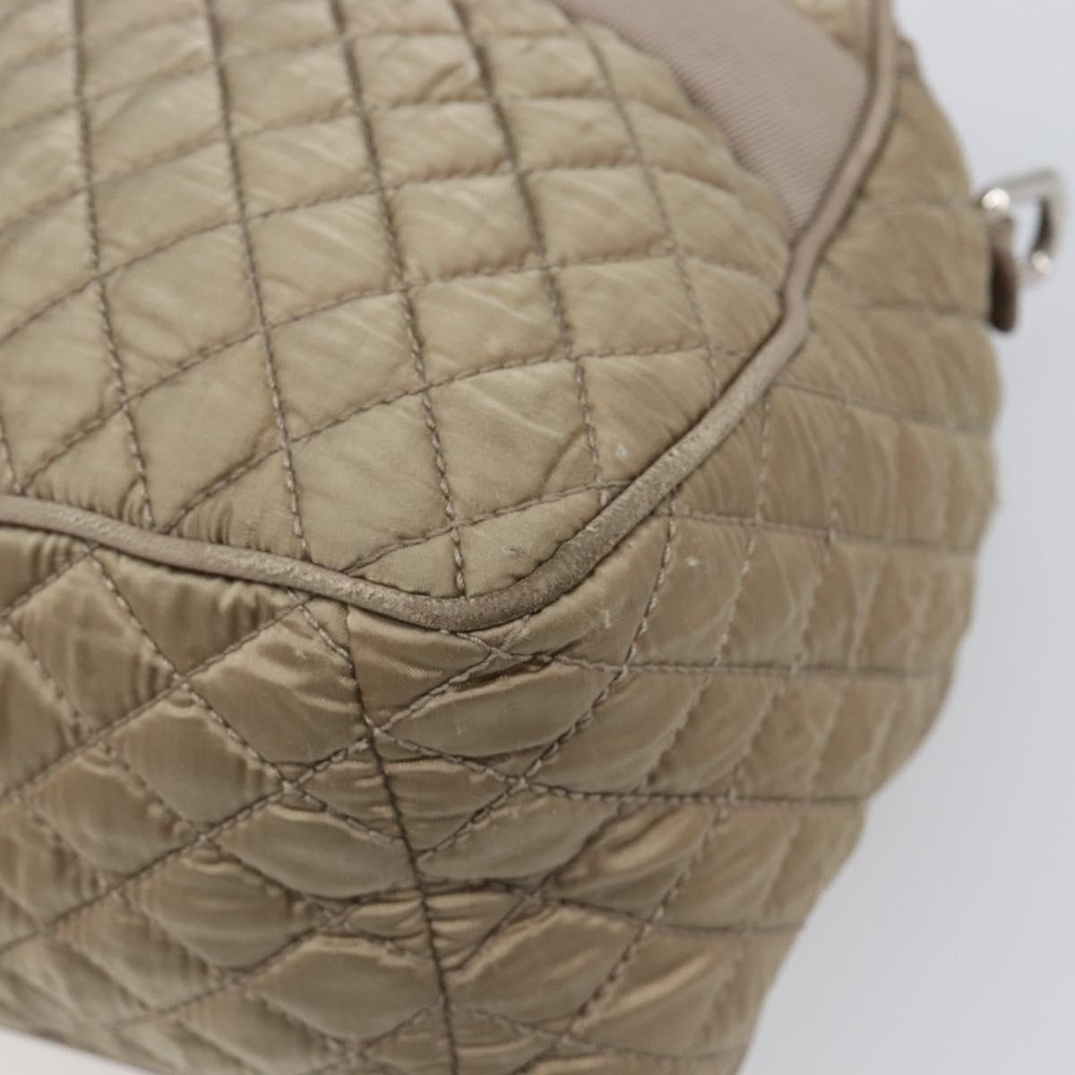Salvatore Ferragamo Vala Hand Bag Nylon Brown Silver Auth hk4011