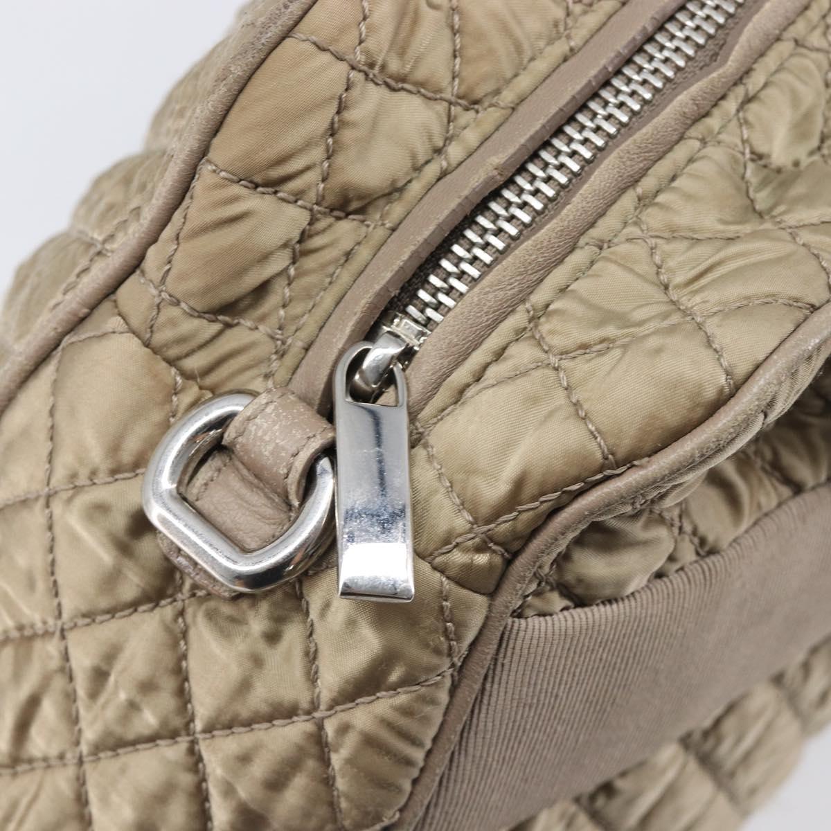 Salvatore Ferragamo Vala Hand Bag Nylon Brown Silver Auth hk4011