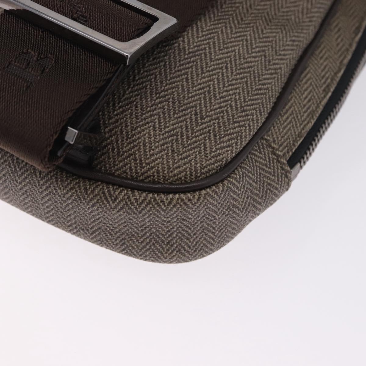BVLGARI Body Bag PVC Leather Brown Silver Auth hk4015