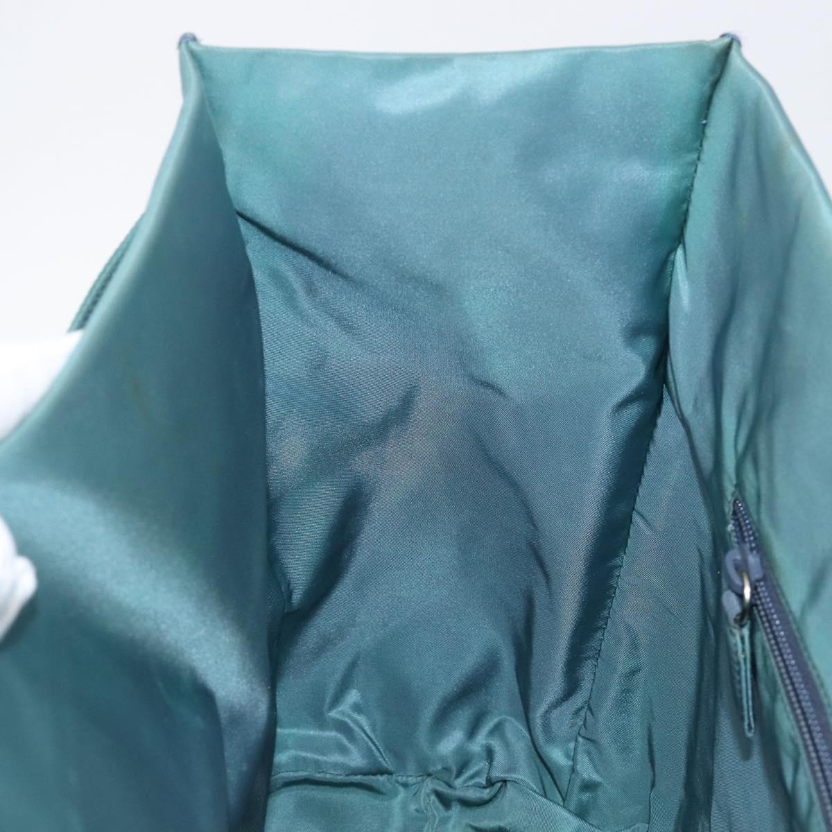 PRADA Hand Bag Nylon Green Silver Auth hk4017