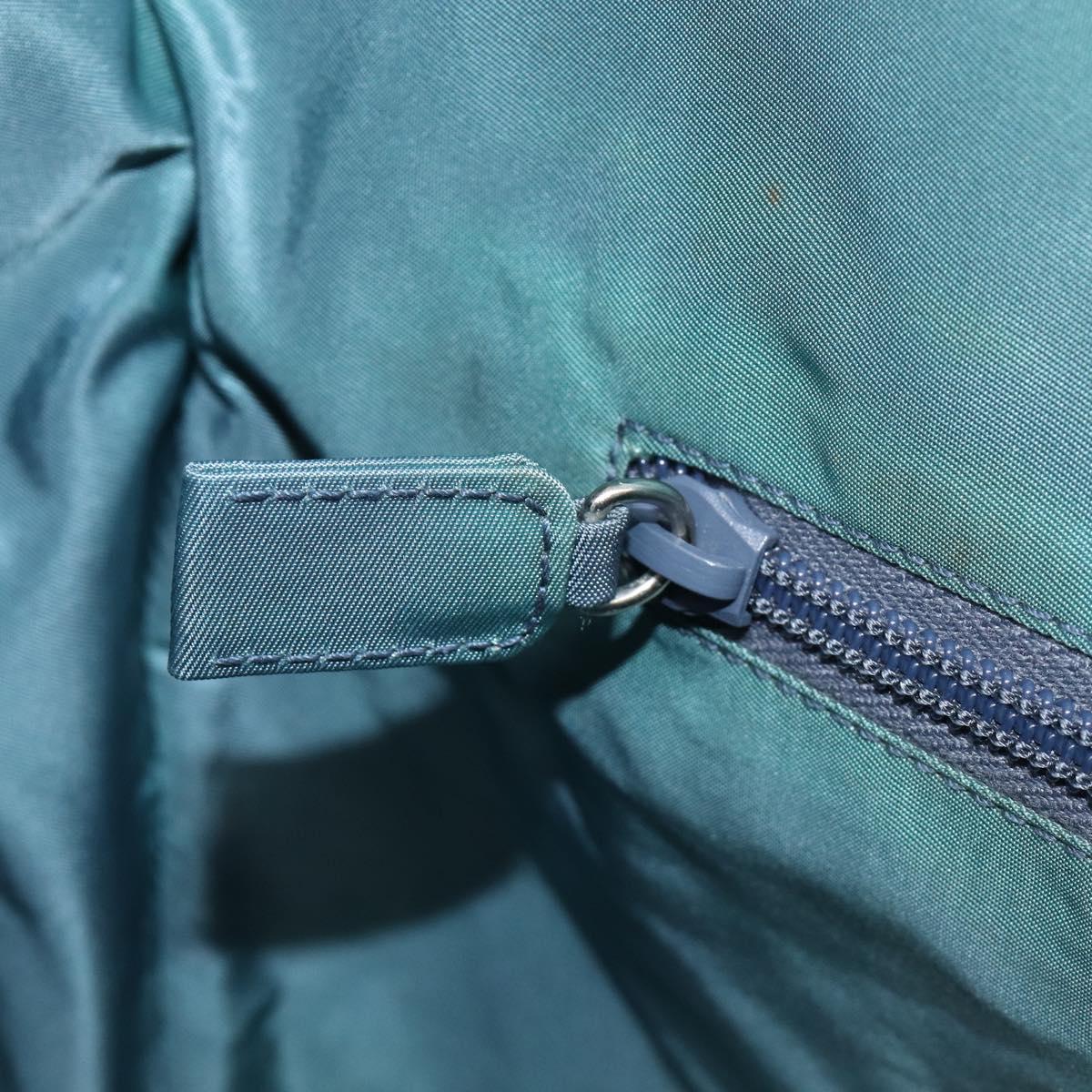 PRADA Hand Bag Nylon Green Silver Auth hk4017