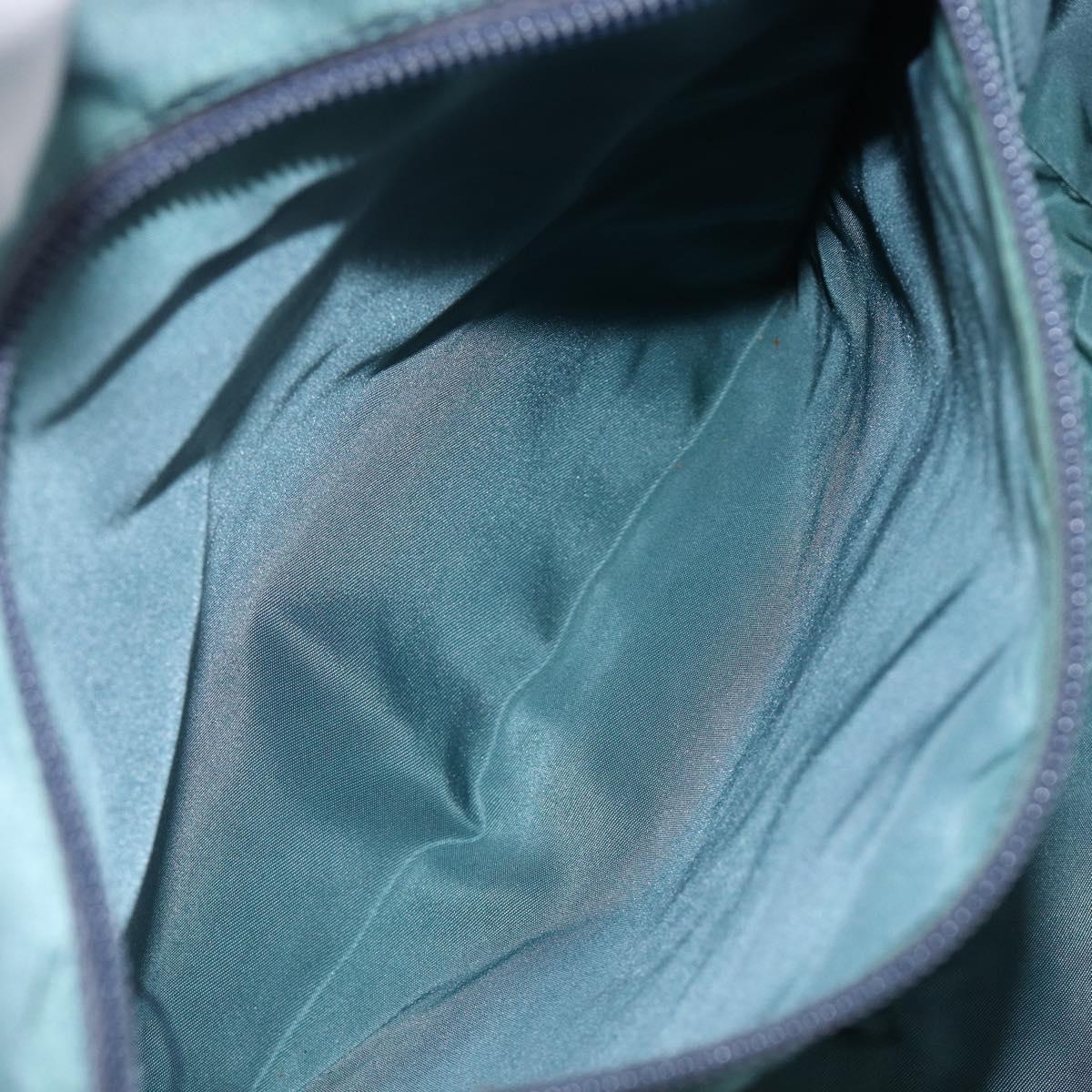 PRADA Hand Bag Nylon Green Silver Auth hk4017