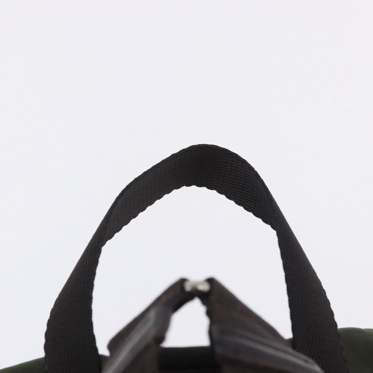 PRADA Backpack Nylon Khaki Silver Auth hk4019