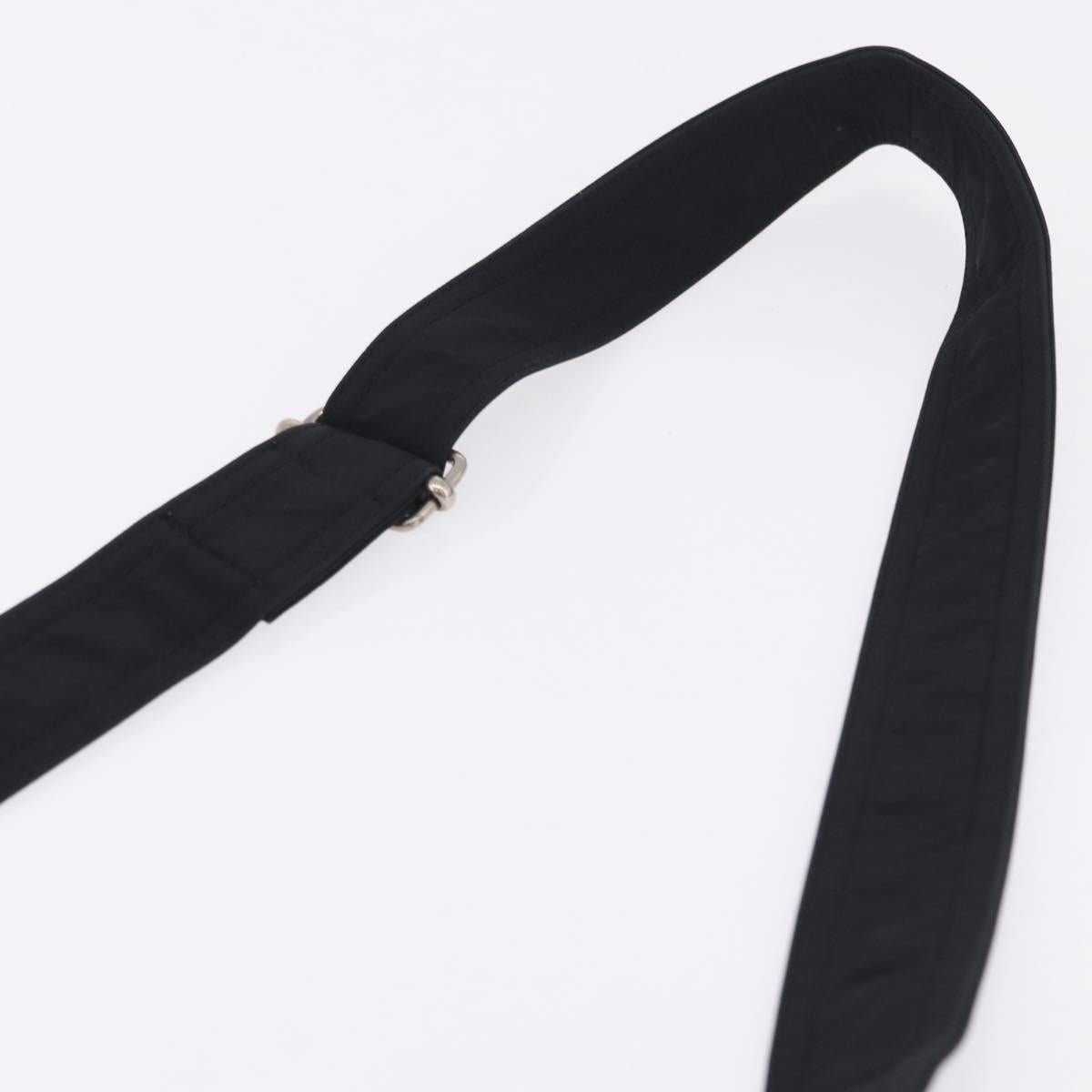 HERMES Acapulco Bandouliere Shoulder Bag Nylon Black Silver Auth hk4022
