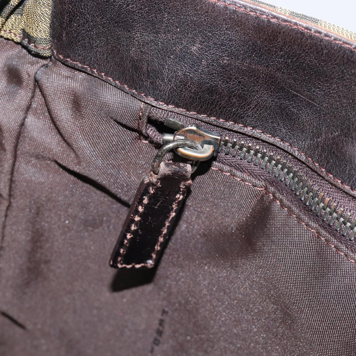 FENDI Zucca Canvas Hand Bag Black Brown Auth hk4024