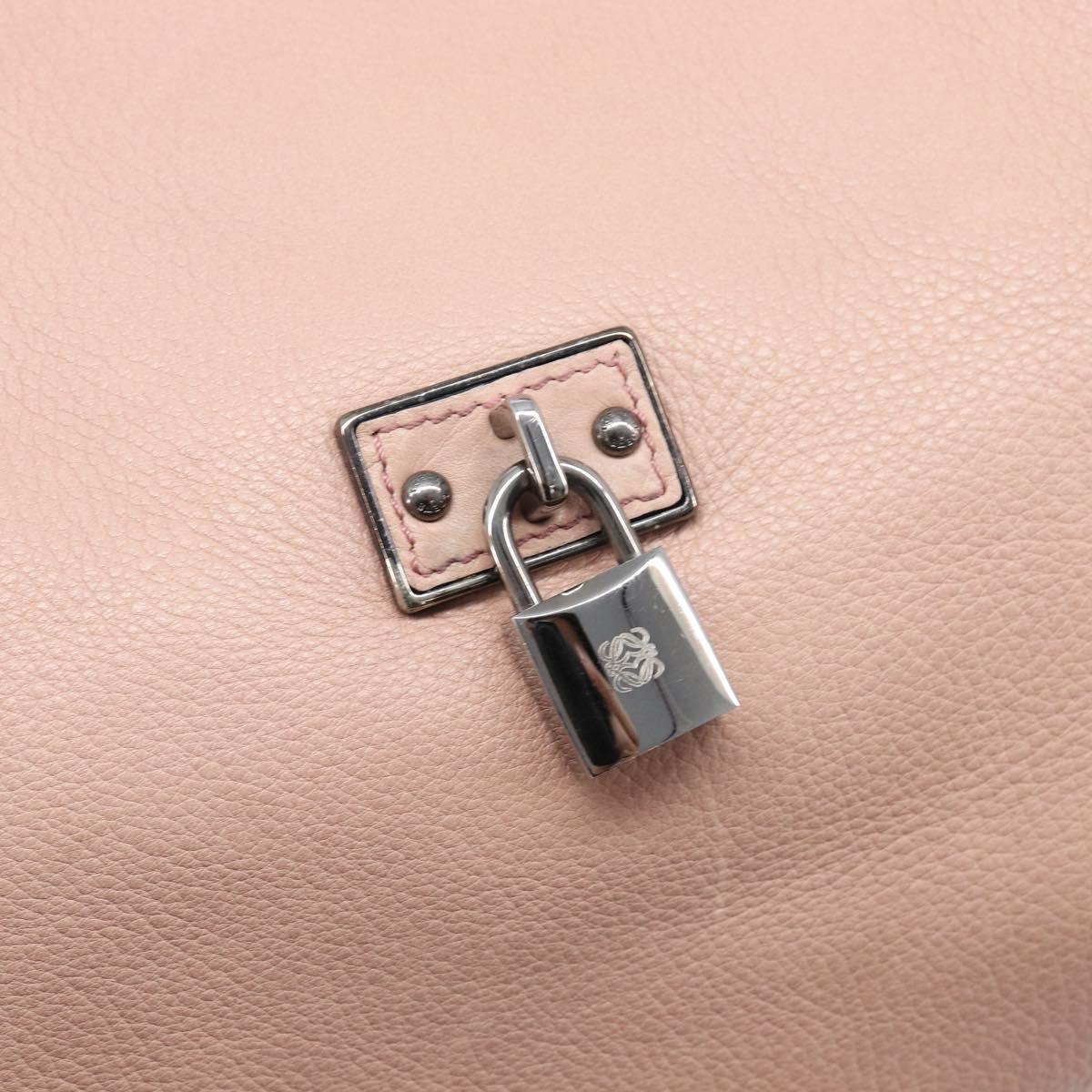 LOEWE Kaliyu GM Hand Bag Leather Pink Silver Auth hk4026A