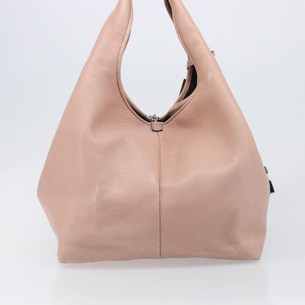 LOEWE Kaliyu GM Hand Bag Leather Pink Silver Auth hk4026A