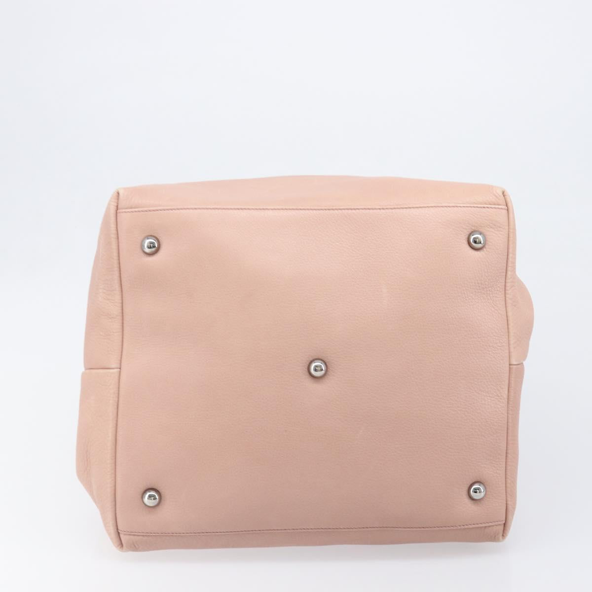 LOEWE Kaliyu GM Hand Bag Leather Pink Silver Auth hk4026A
