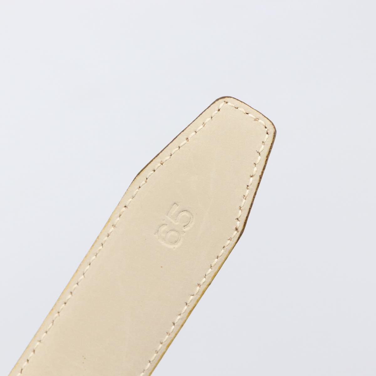 Salvatore Ferragamo Gancini Belt Leather 29.5"" Beige Gold Auth hk4030