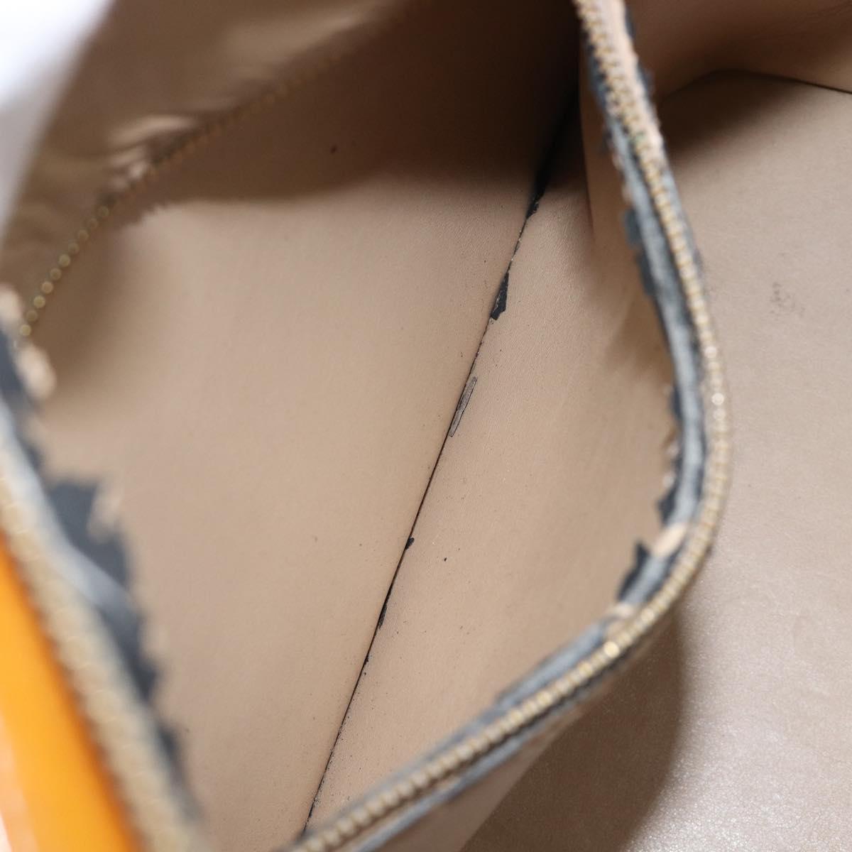 LOUIS VUITTON Monogram Vernis Houston Hand Bag Beige M91004 LV Auth hk4032