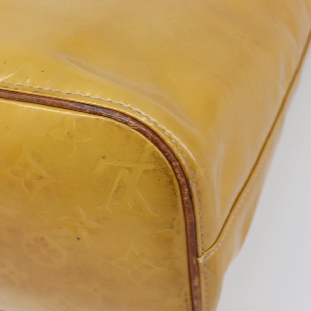 LOUIS VUITTON Monogram Vernis Houston Hand Bag Beige M91004 LV Auth hk4033