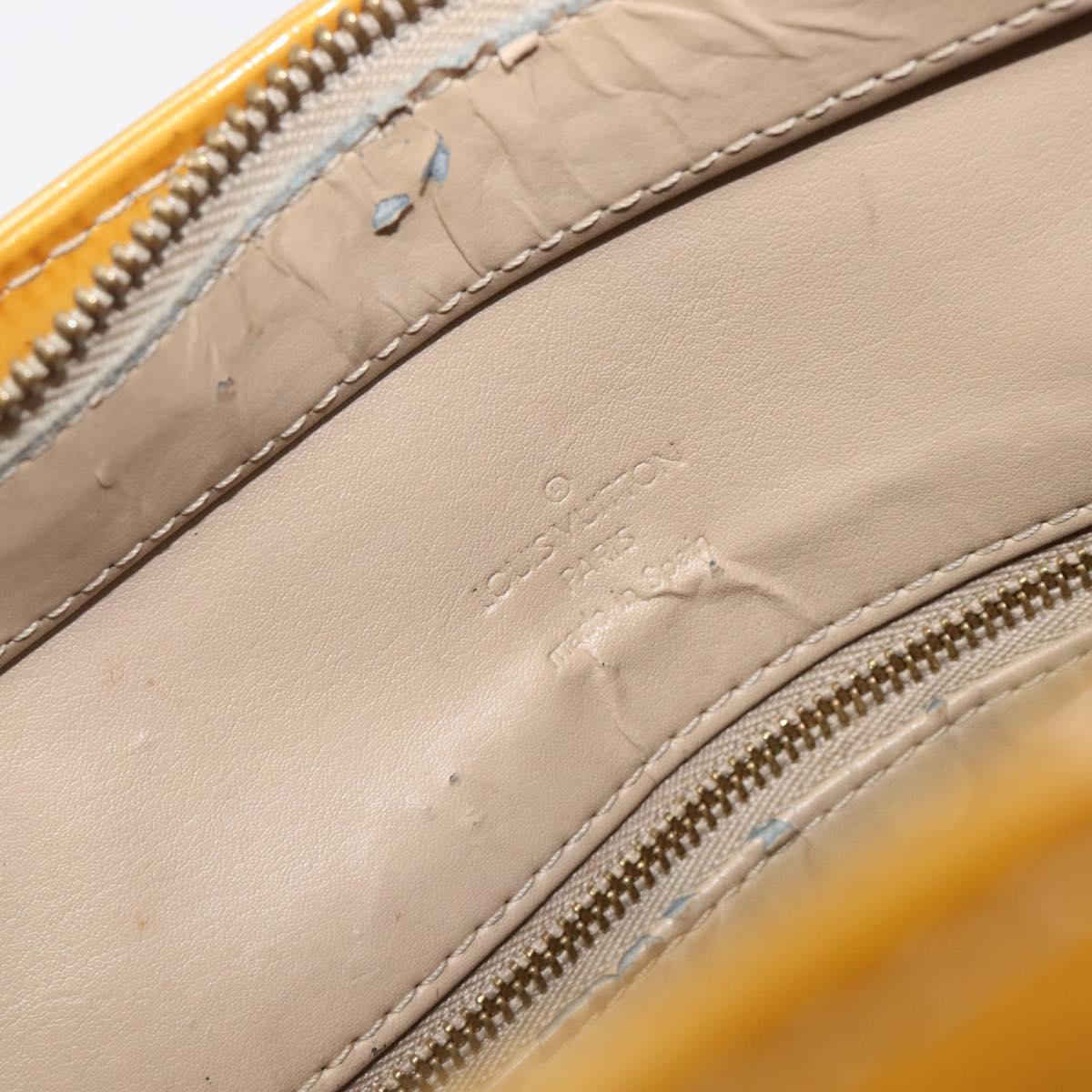 LOUIS VUITTON Monogram Vernis Houston Hand Bag Beige M91004 LV Auth hk4033