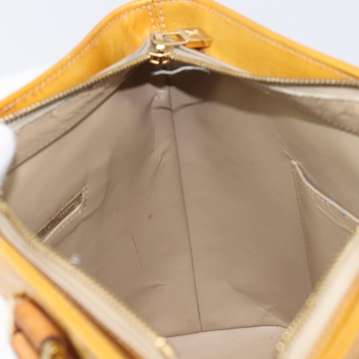 LOUIS VUITTON Monogram Vernis Houston Hand Bag Beige M91004 LV Auth hk4033