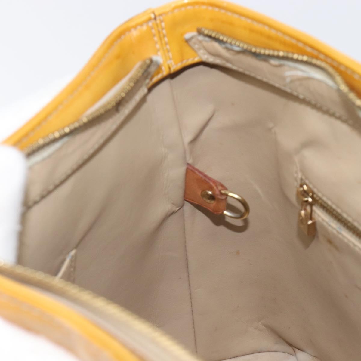 LOUIS VUITTON Monogram Vernis Houston Hand Bag Beige M91004 LV Auth hk4033