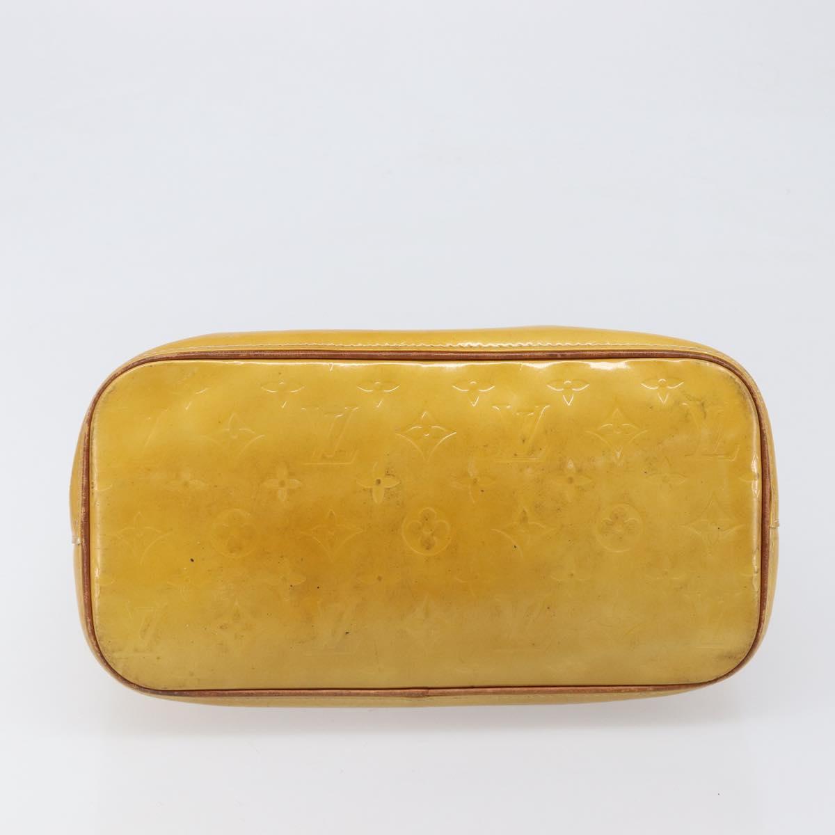 LOUIS VUITTON Monogram Vernis Houston Hand Bag Beige M91004 LV Auth hk4033