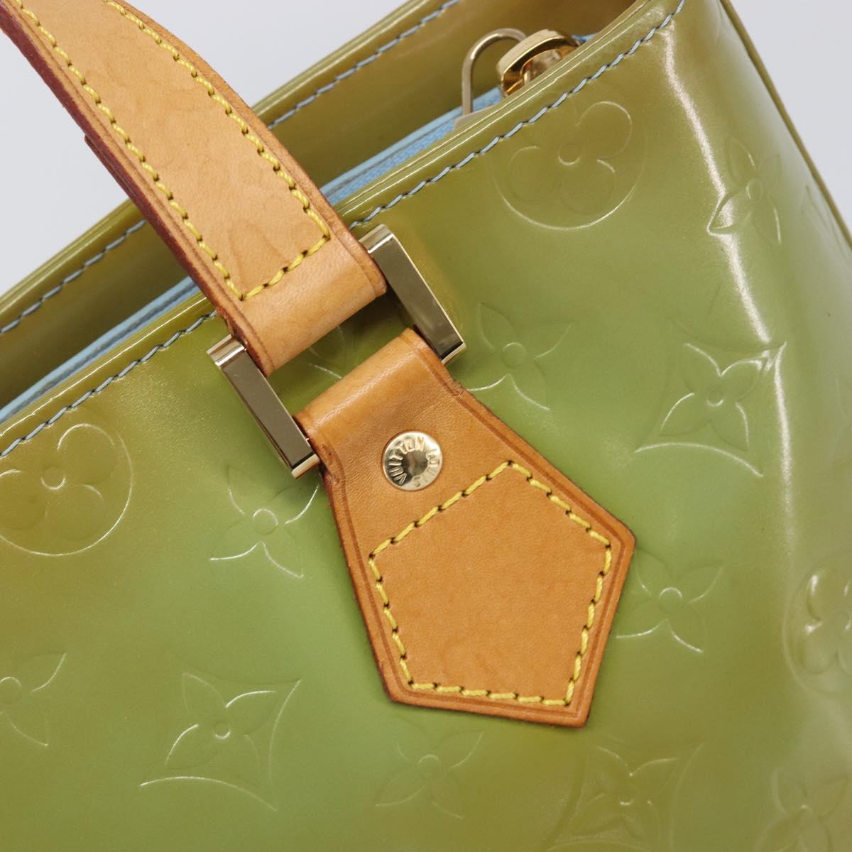 LOUIS VUITTON Monogram Vernis Houston Hand Bag Baby Blue M91005 LV Auth hk4034