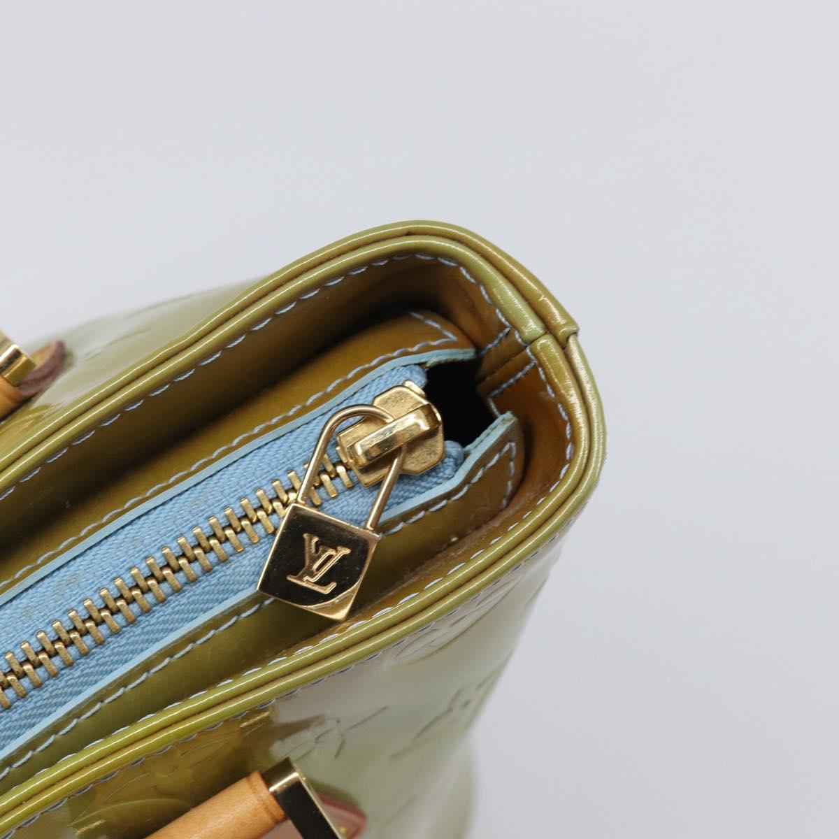 LOUIS VUITTON Monogram Vernis Houston Hand Bag Baby Blue M91005 LV Auth hk4034