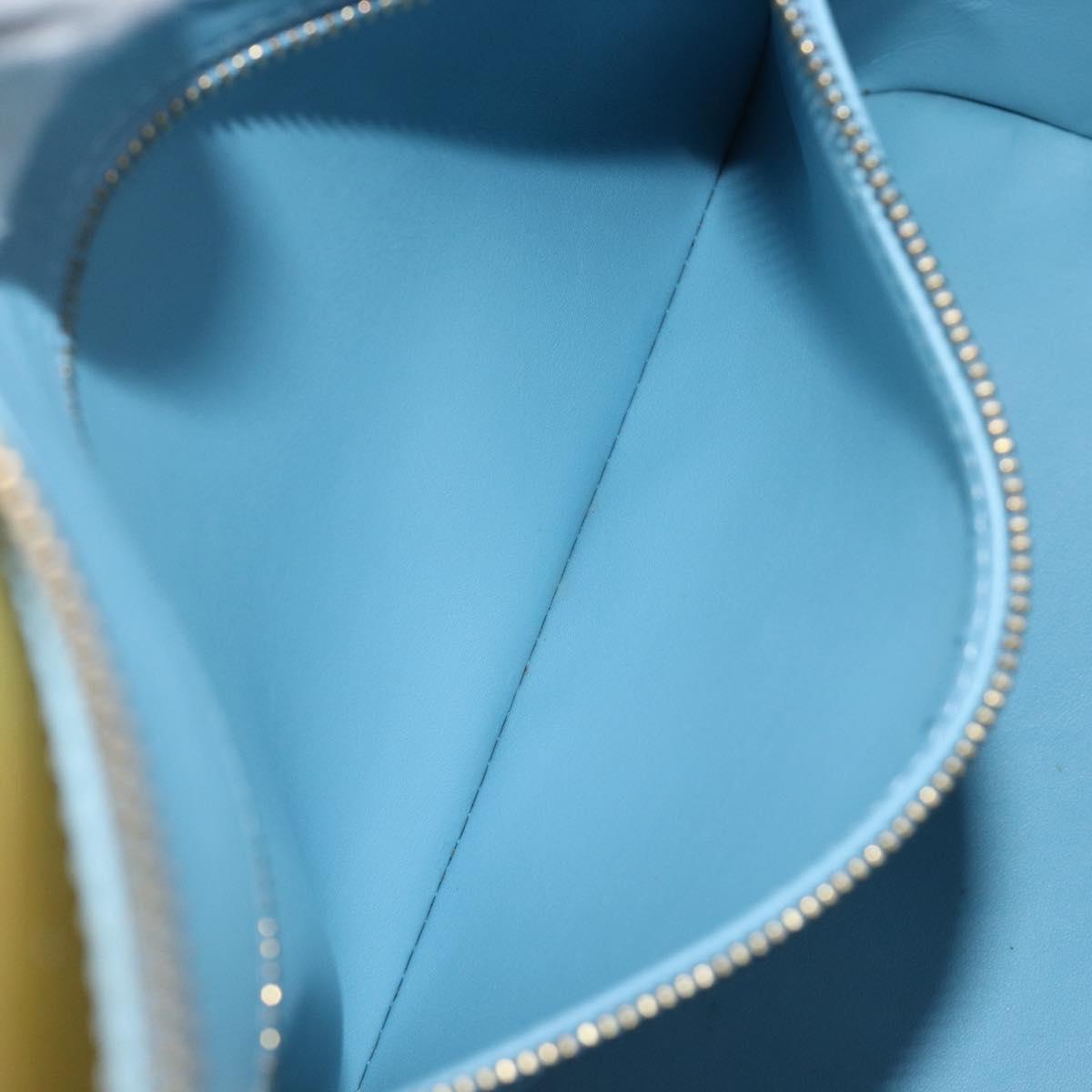 LOUIS VUITTON Monogram Vernis Houston Hand Bag Baby Blue M91005 LV Auth hk4034