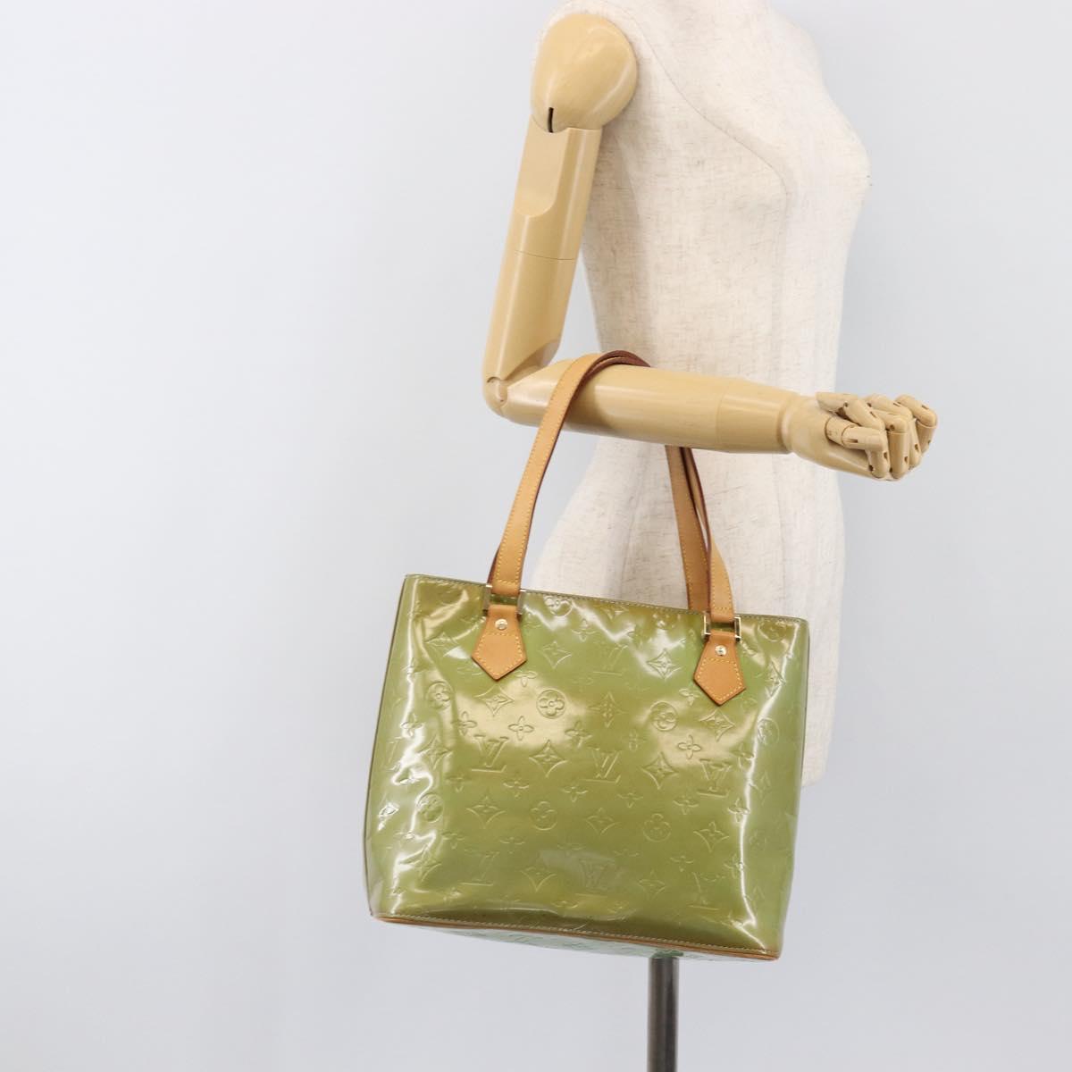 LOUIS VUITTON Monogram Vernis Houston Hand Bag Baby Blue M91005 LV Auth hk4034