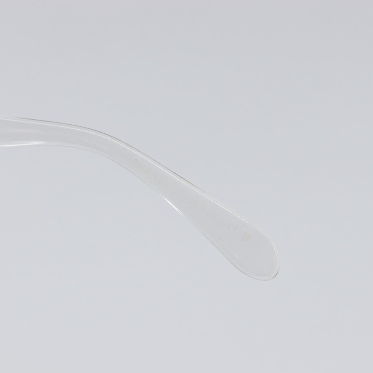CHANEL Sunglasses Plastic Silver CC Auth hk4035