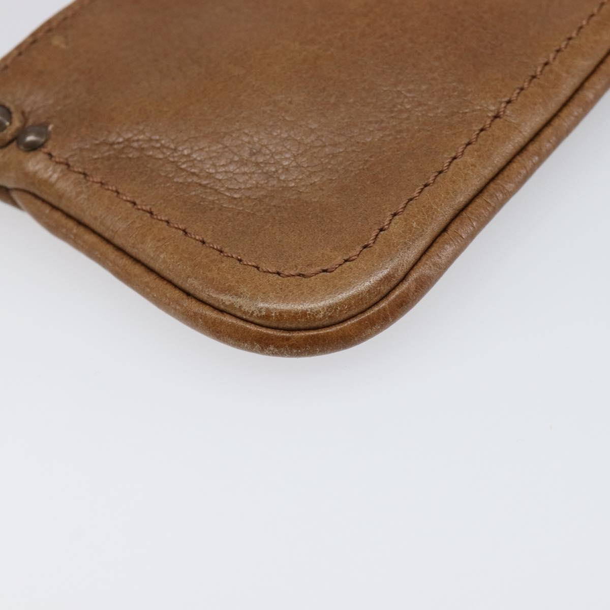 Chloe Paddington Coin Purse Leather Brown Silver Gold Auth hk4038