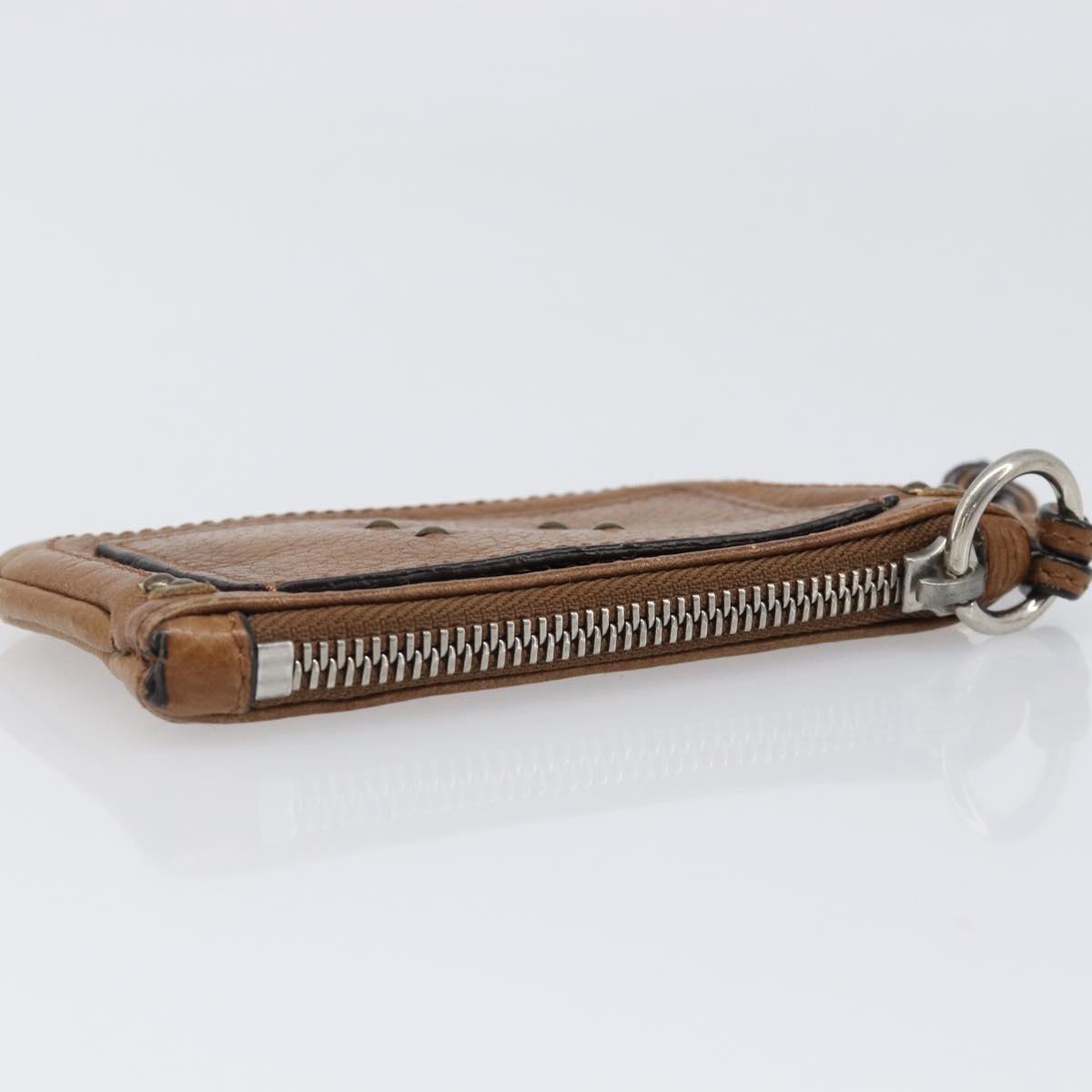 Chloe Paddington Coin Purse Leather Brown Silver Gold Auth hk4038