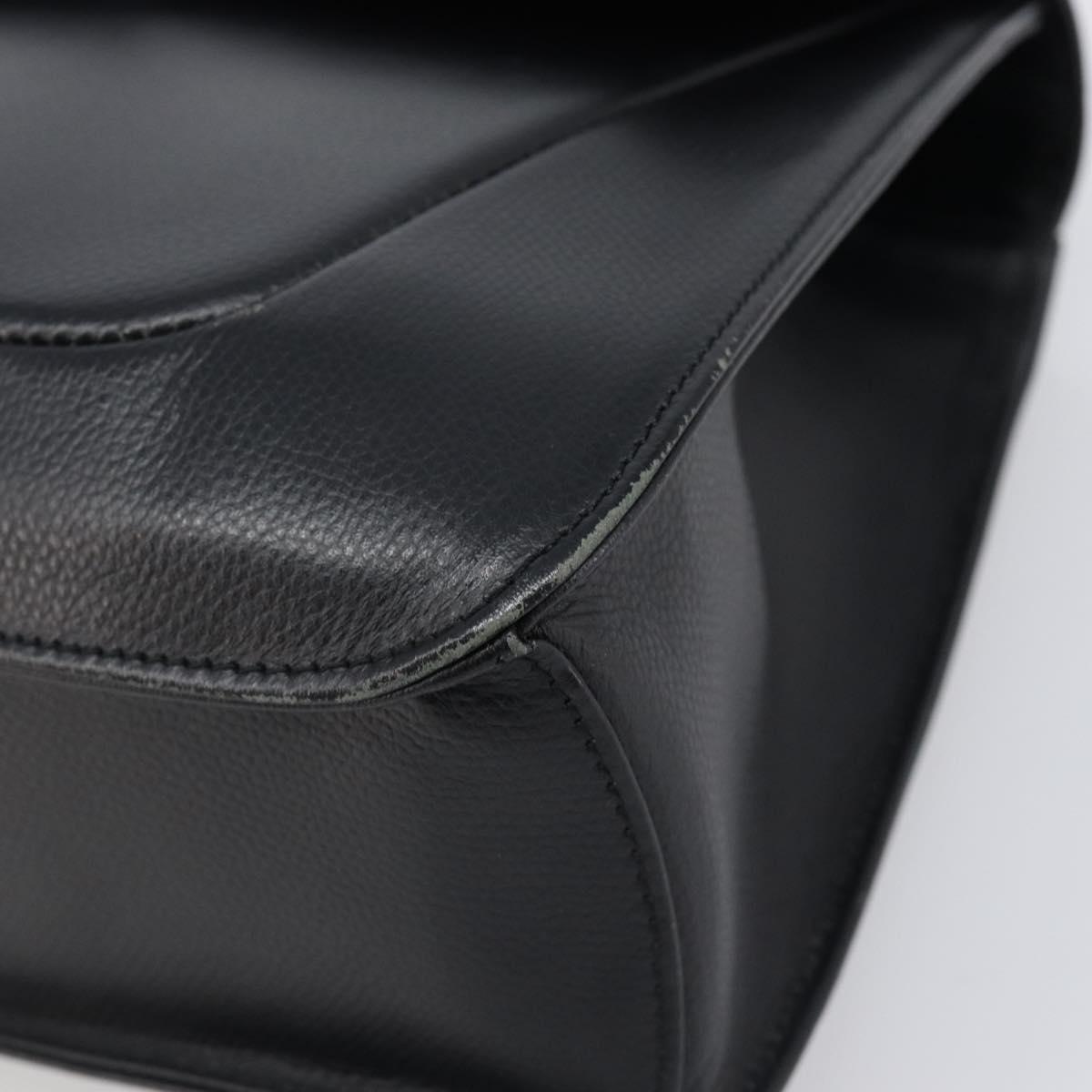 GIVENCHY Hand Bag Leather Black Gold Auth hk4043A
