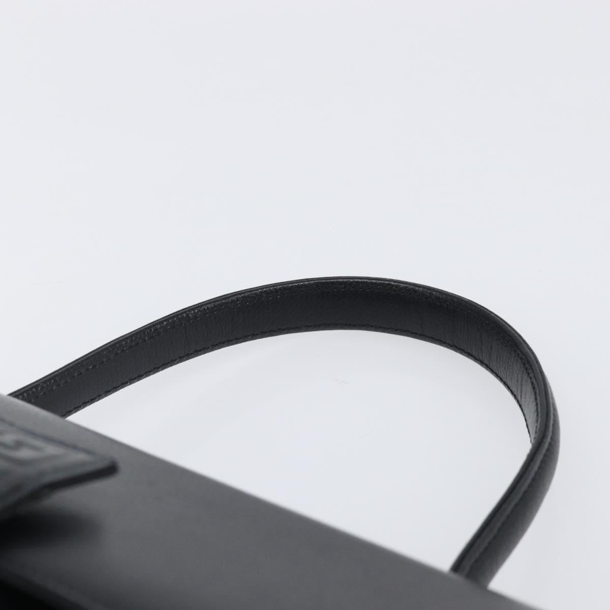 GIVENCHY Hand Bag Leather Black Gold Auth hk4043A