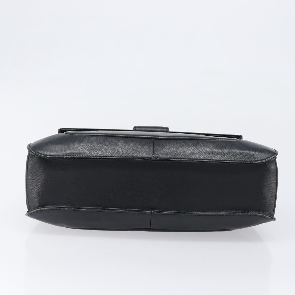 GIVENCHY Hand Bag Leather Black Gold Auth hk4043A