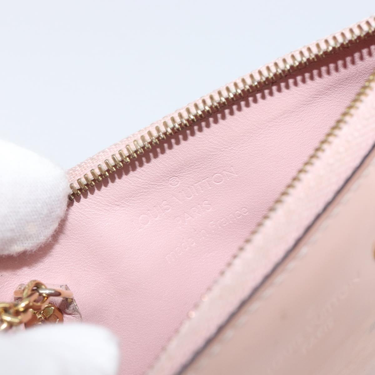 LOUIS VUITTON Monogram Vernis Pochette Cree Rose valerine M63853 LV Auth hk4045
