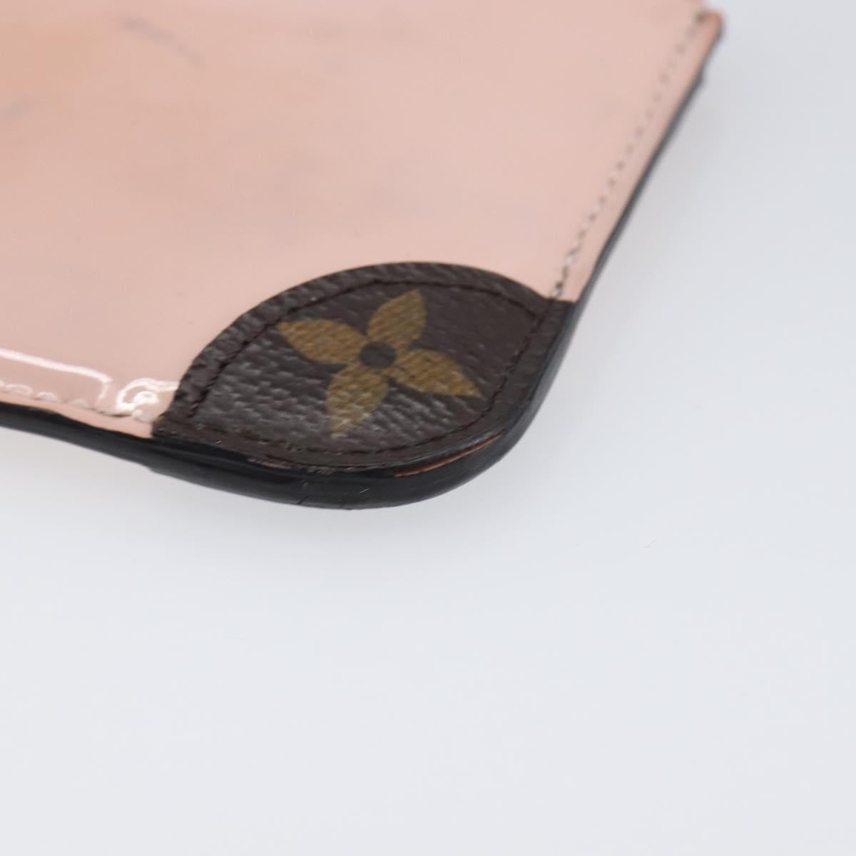 LOUIS VUITTON Monogram Vernis Pochette Cree Rose valerine M63853 LV Auth hk4045
