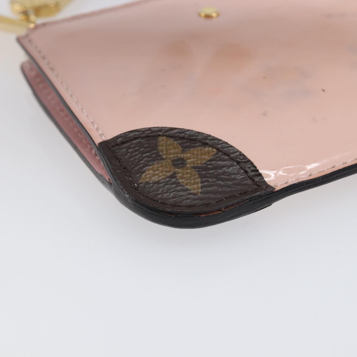 LOUIS VUITTON Monogram Vernis Pochette Cree Rose valerine M63853 LV Auth hk4045