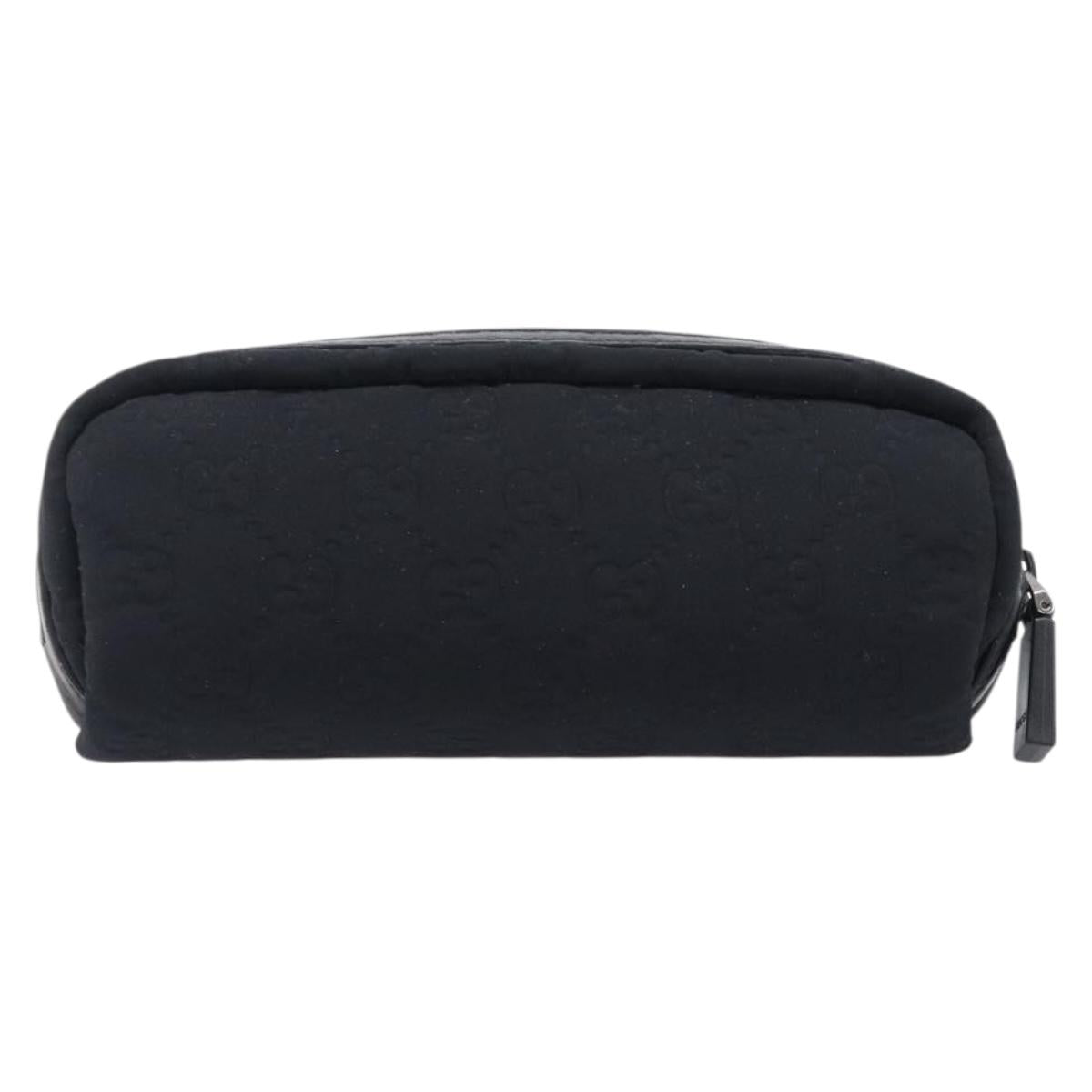 GUCCI GG Canvas Guccissima WebSherry Line Pouch Black Silver 245800 Auth hk4054
