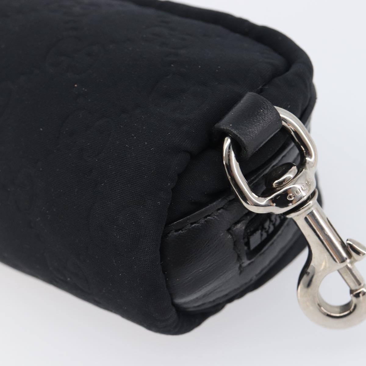 GUCCI GG Canvas Guccissima WebSherry Line Pouch Black Silver 245800 Auth hk4054