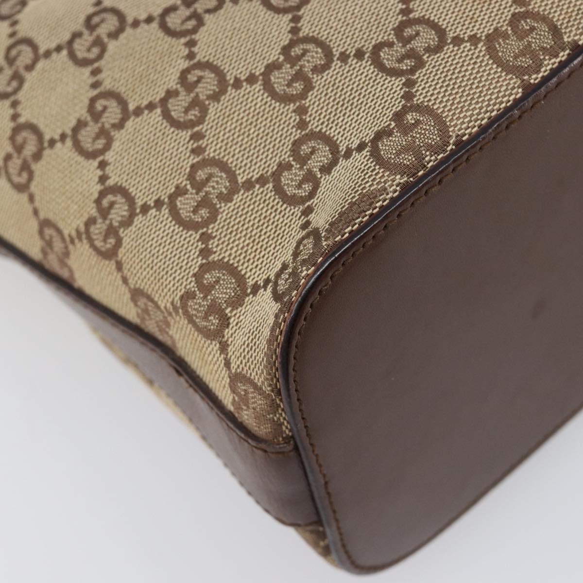GUCCI GG Canvas Shoulder Bag Beige Silver 001 3814 Auth hk4055