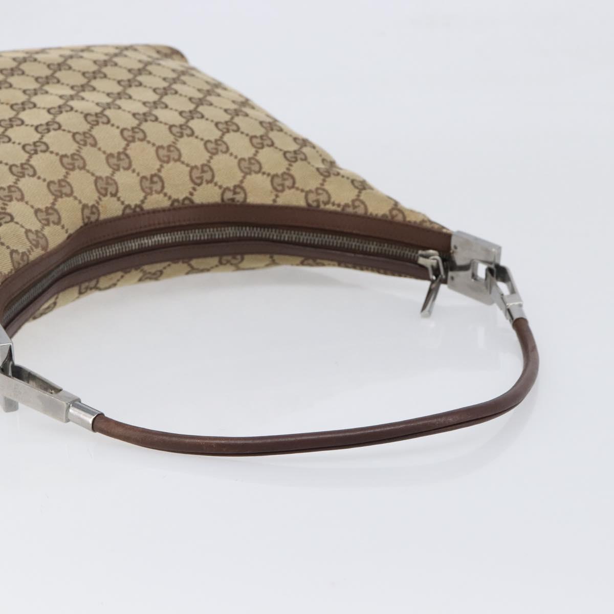 GUCCI GG Canvas Shoulder Bag Beige Silver 001 3814 Auth hk4055