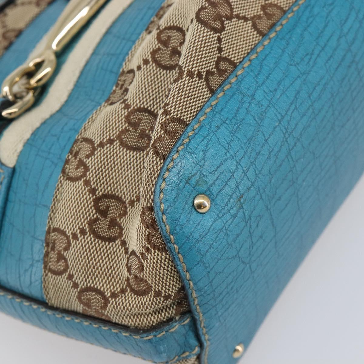 GUCCI GG Canvas Sherry Line Horsebit Tote Bag Beige Gold 137385 Auth hk4057A