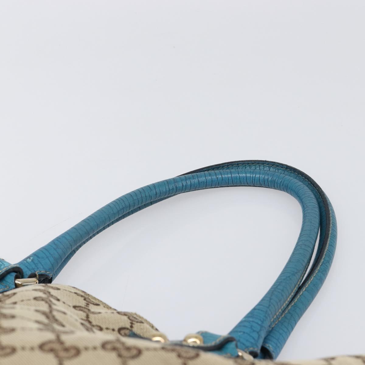 GUCCI GG Canvas Sherry Line Horsebit Tote Bag Beige Gold 137385 Auth hk4057A