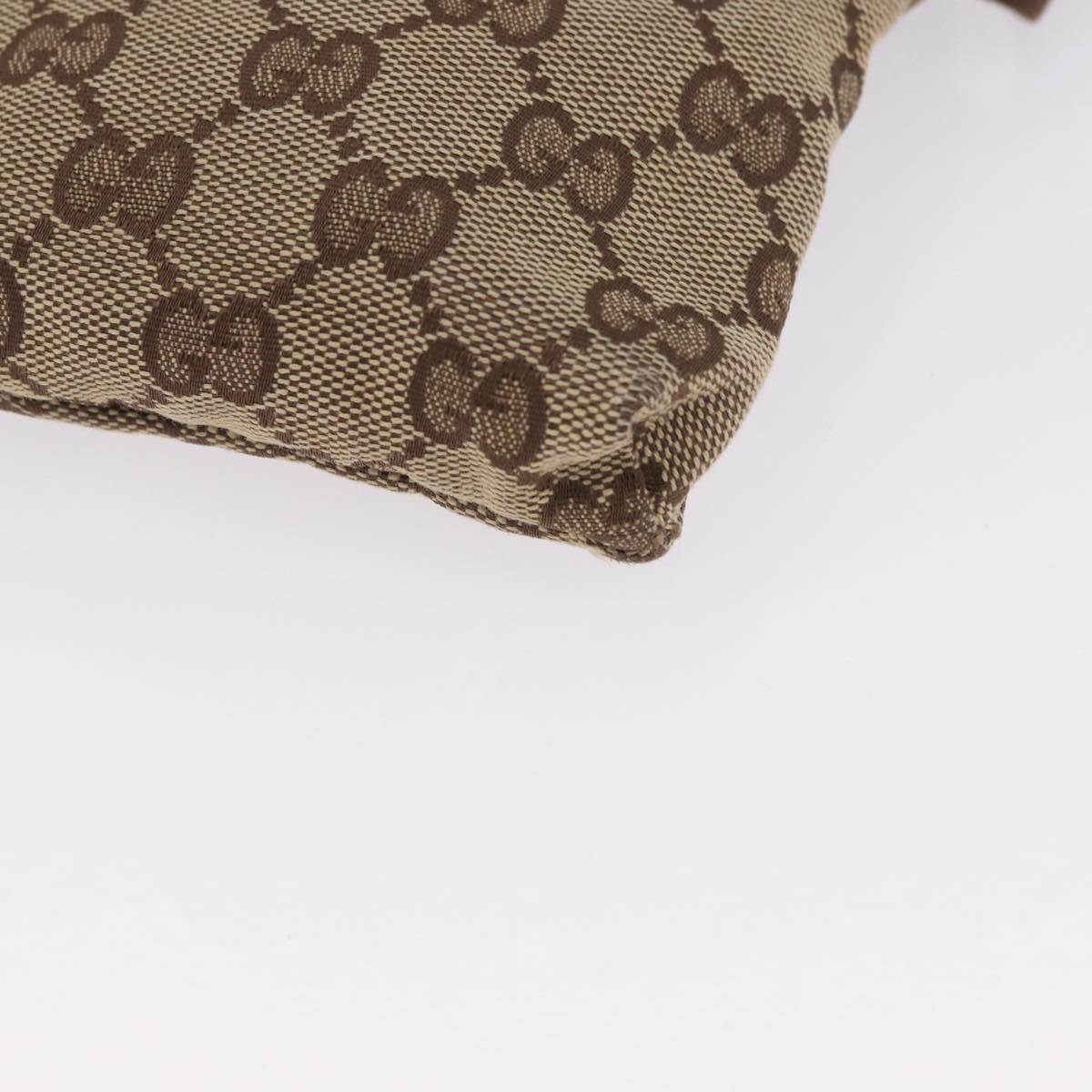 GUCCI GG Canvas Waist Bag Beige Silver 018 1621 Auth hk4059