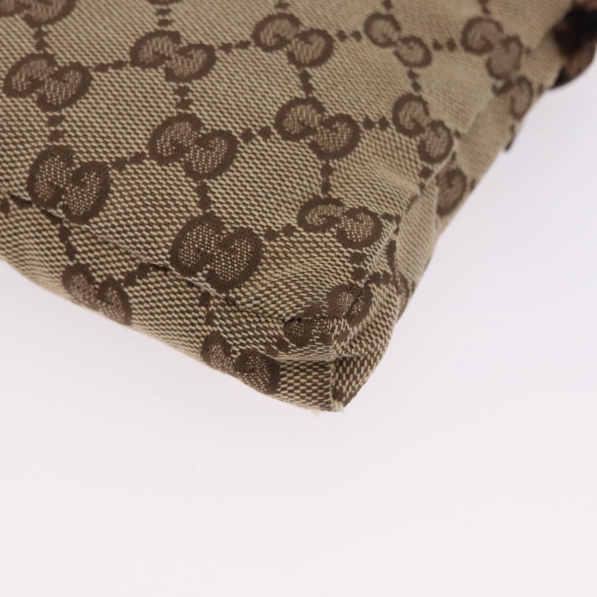 GUCCI GG Canvas Waist Bag Beige Silver 018 1621 Auth hk4059