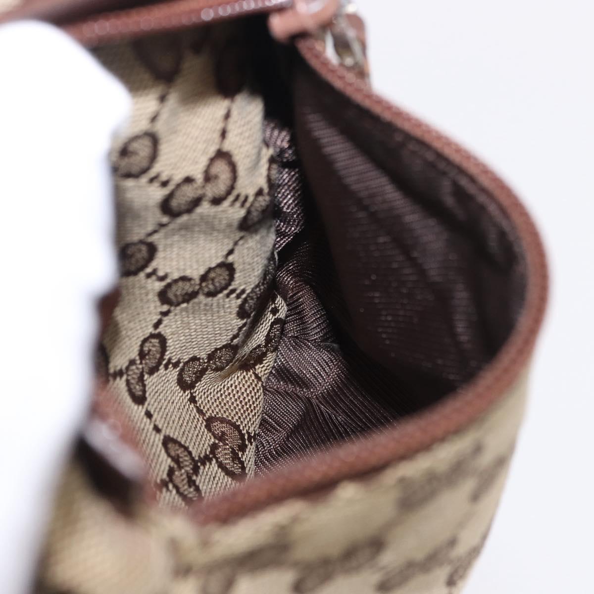 GUCCI GG Canvas Waist Bag Beige Silver 018 1621 Auth hk4059