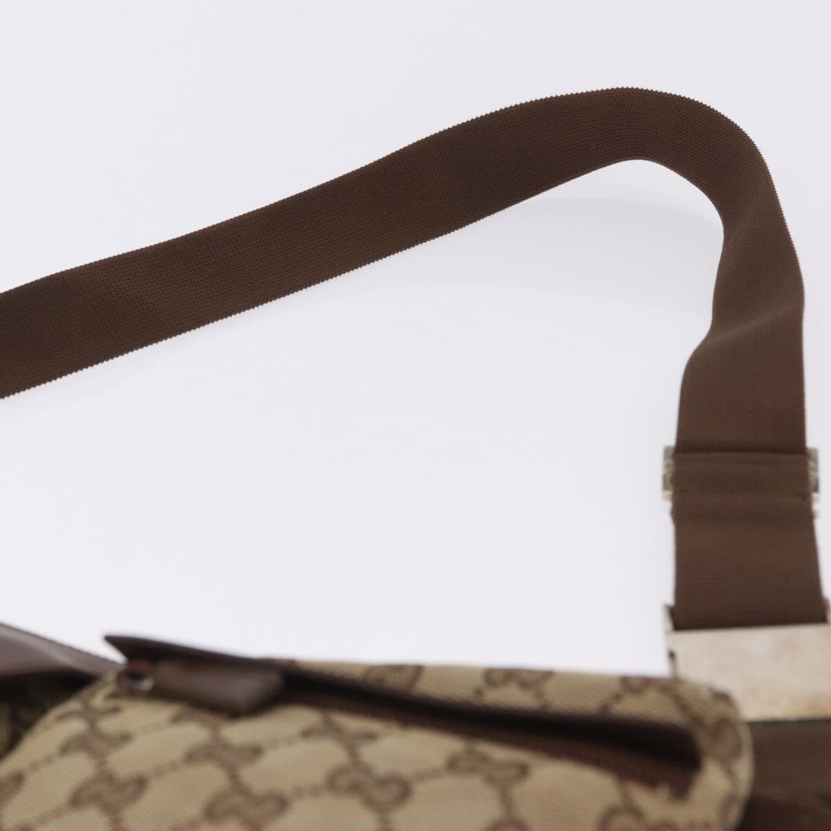 GUCCI GG Canvas Waist Bag Beige Silver 018 1621 Auth hk4059