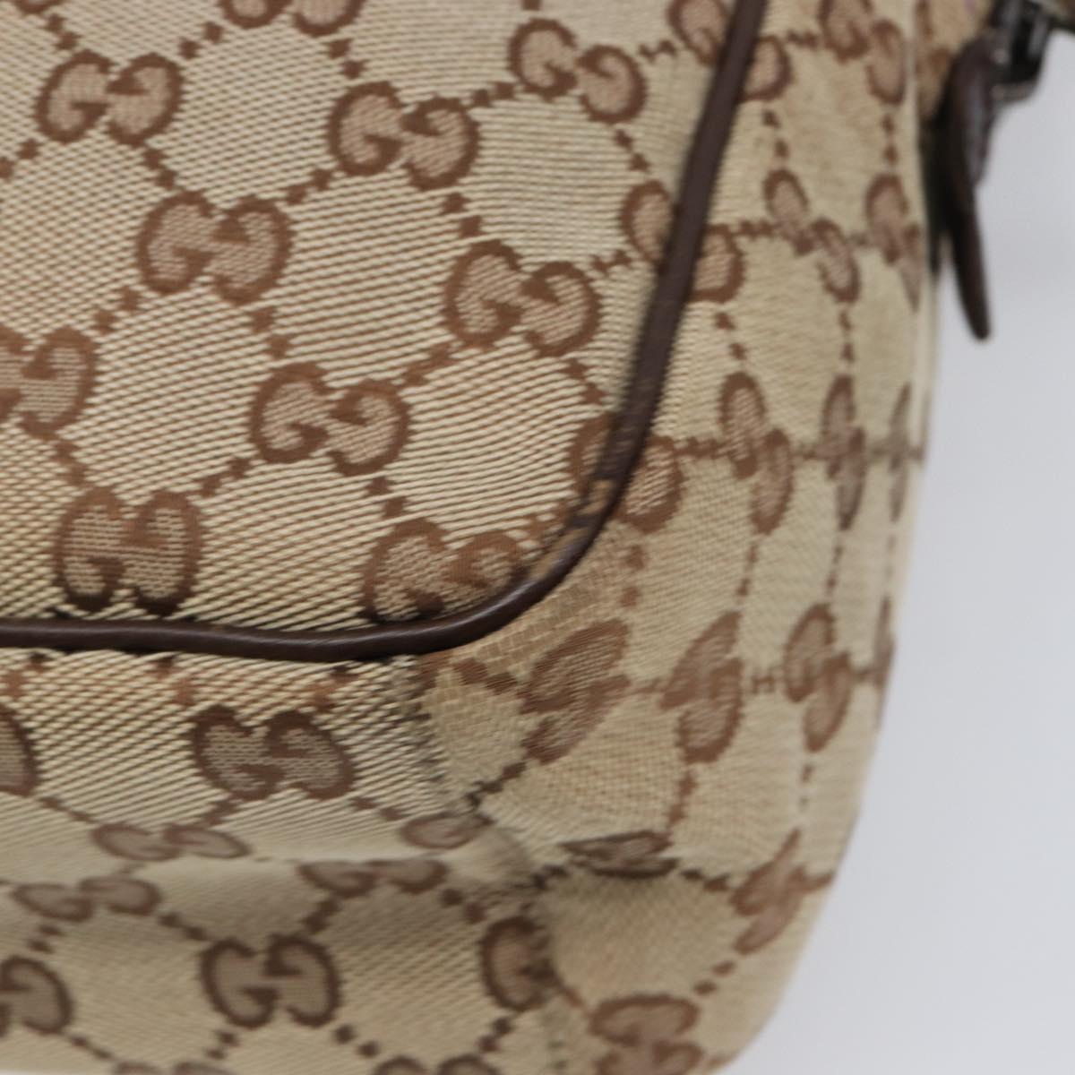 GUCCI GG Canvas Shoulder Bag Beige Silver 122759 Auth hk4061