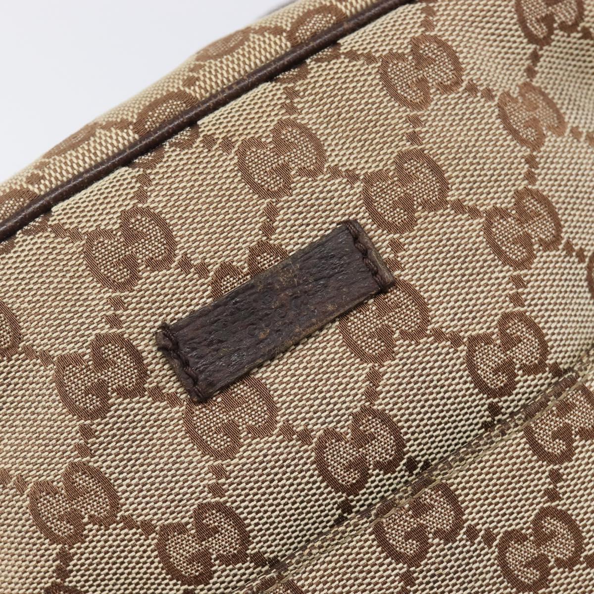 GUCCI GG Canvas Shoulder Bag Beige Silver 122759 Auth hk4061