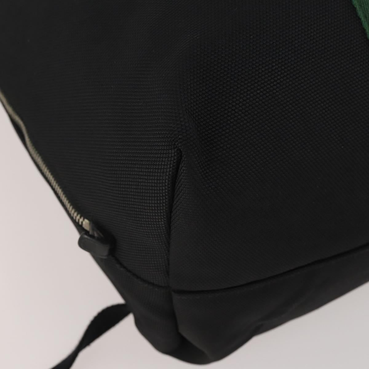 GUCCI Web Sherry Line Backpack Canvas Leather Black Silver 337075 Auth hk4063A