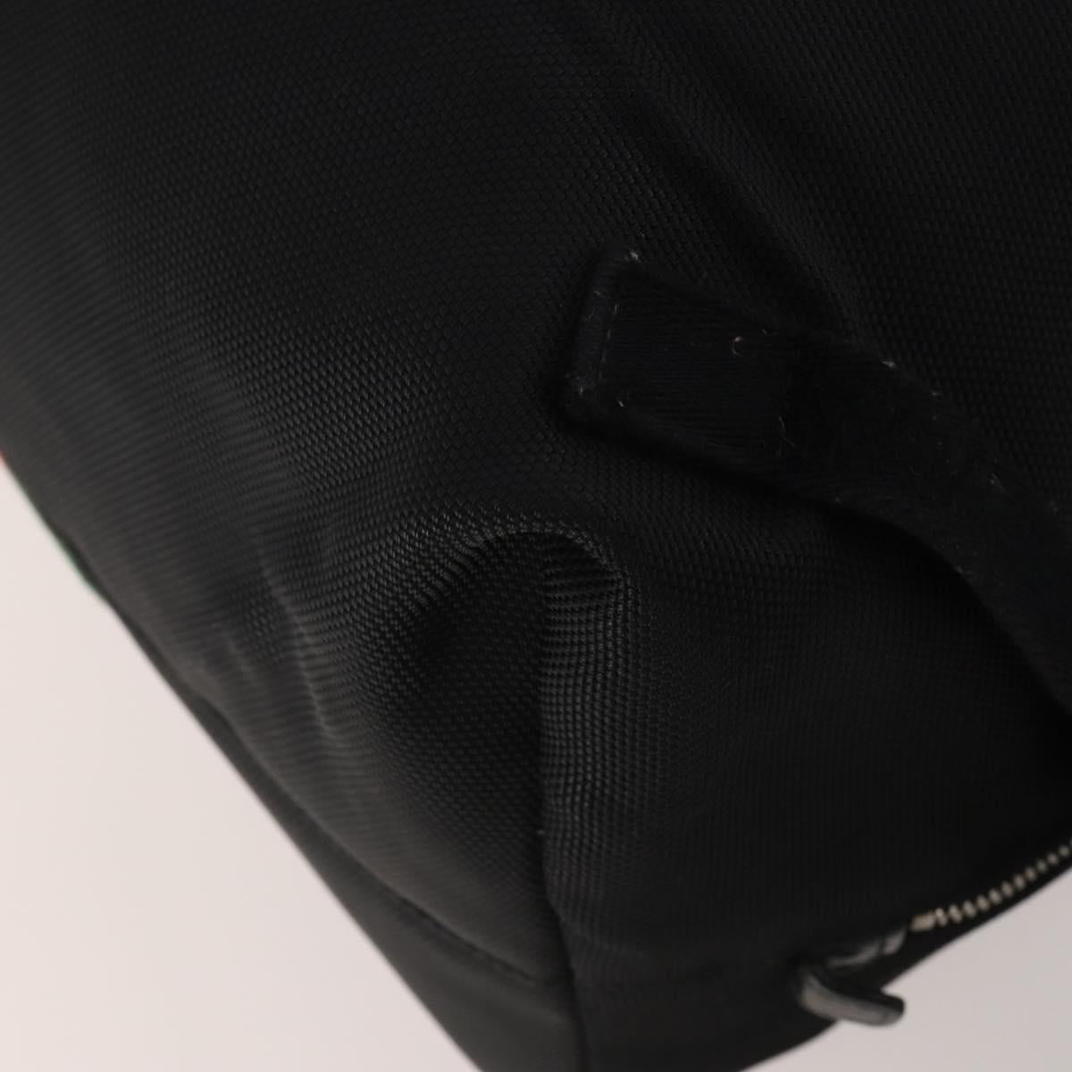 GUCCI Web Sherry Line Backpack Canvas Leather Black Silver 337075 Auth hk4063A