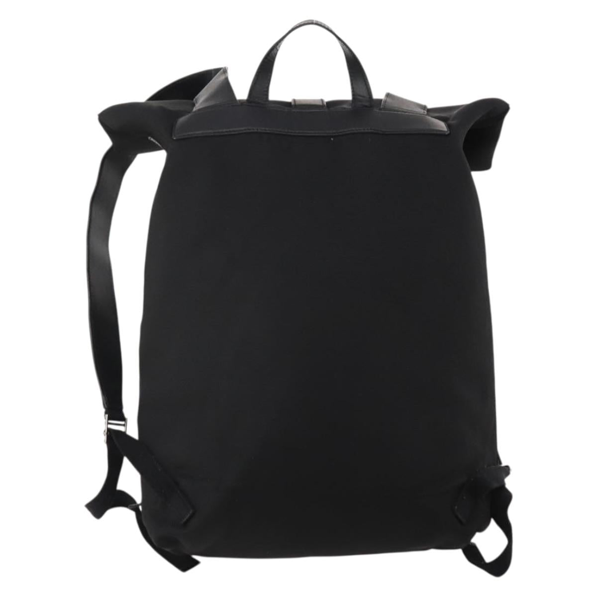 GUCCI Web Sherry Line Backpack Canvas Leather Black Silver 337075 Auth hk4063A